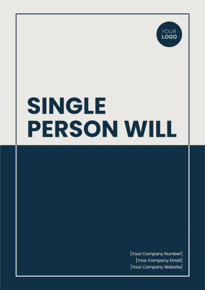 Free Single Person Will Template to Edit Online