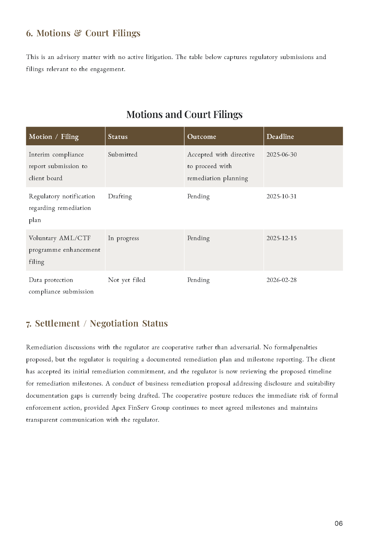 Free Law Firm Case Report Template to Edit Online