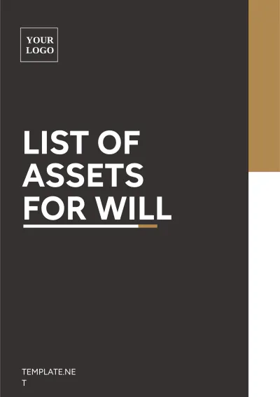 Free List Of Assets For Will Template to Edit Online