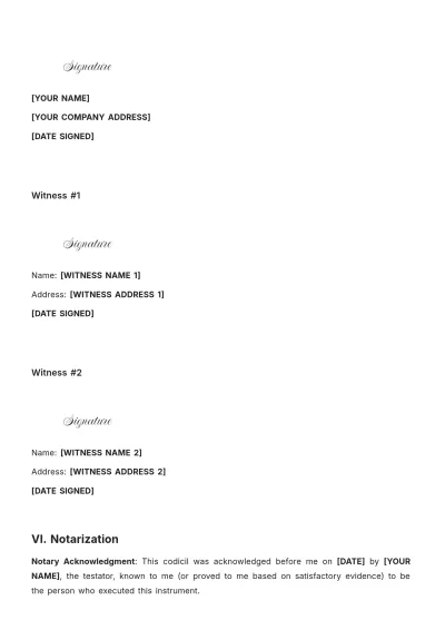 Free Iowa Codicil to Will Template to Edit Online