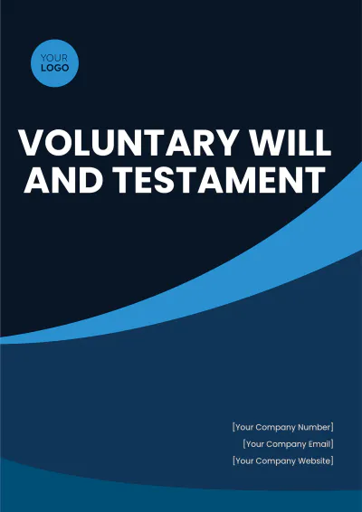 Free Voluntary Will And Testament Template to Edit Online