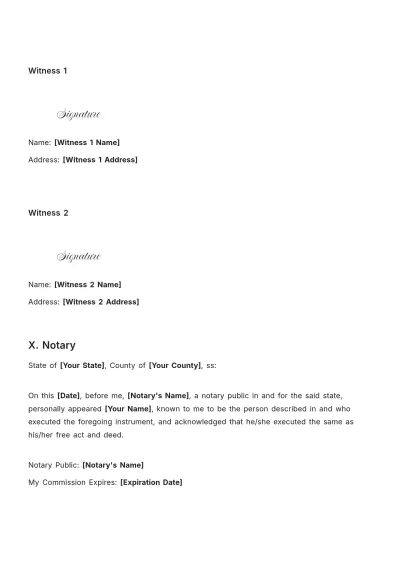 Free Voluntary Will And Testament Template to Edit Online