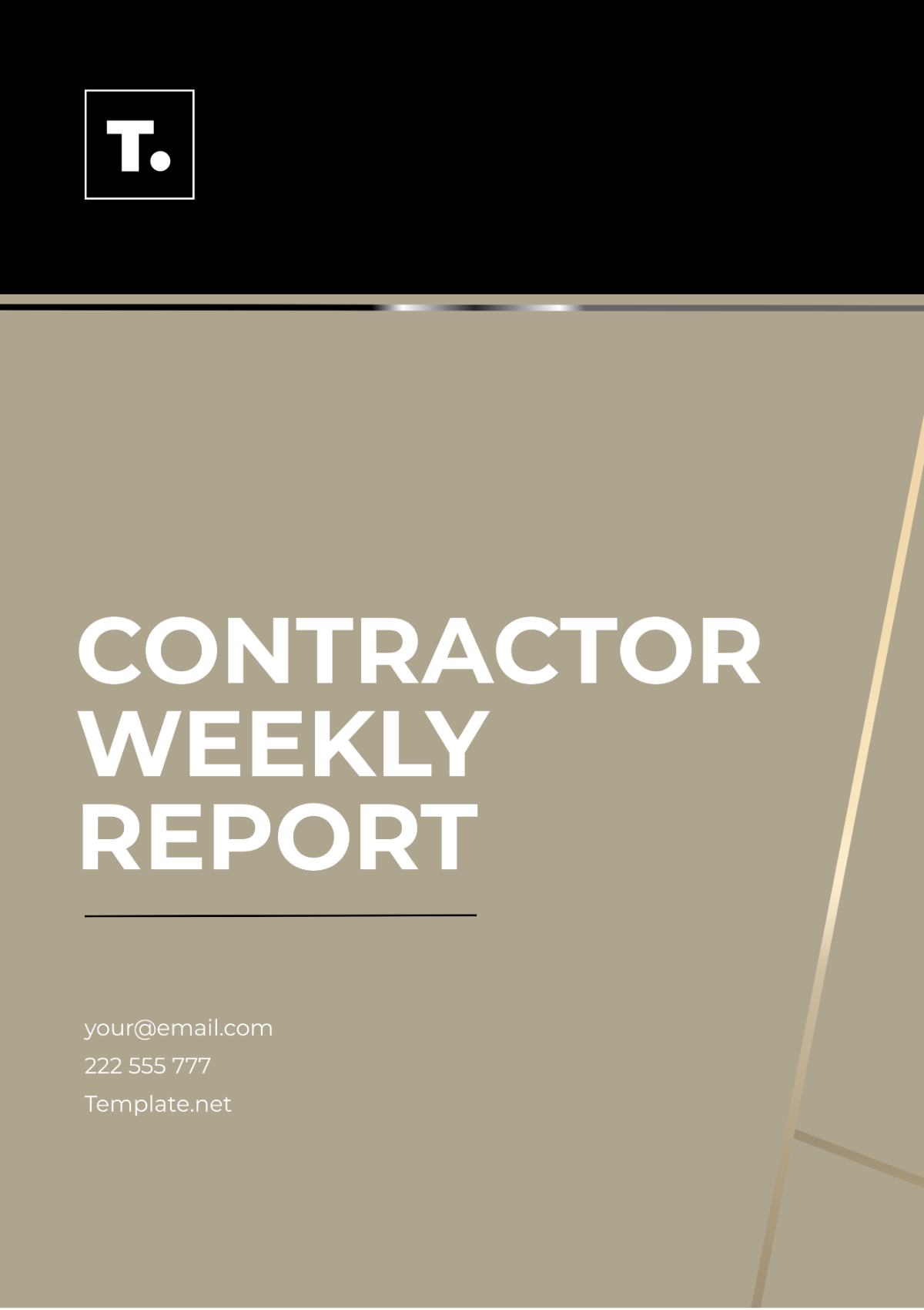 Contractor Weekly Report Template