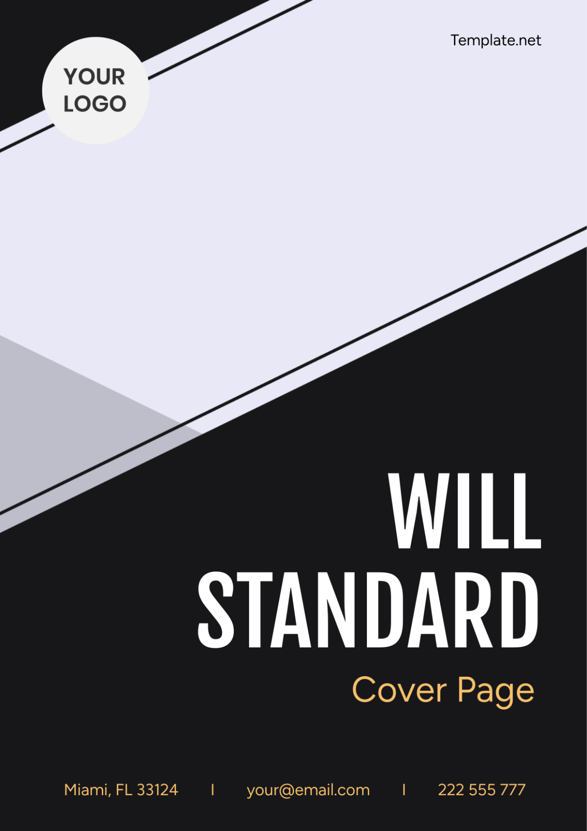 Free Will Standard Cover Page Template