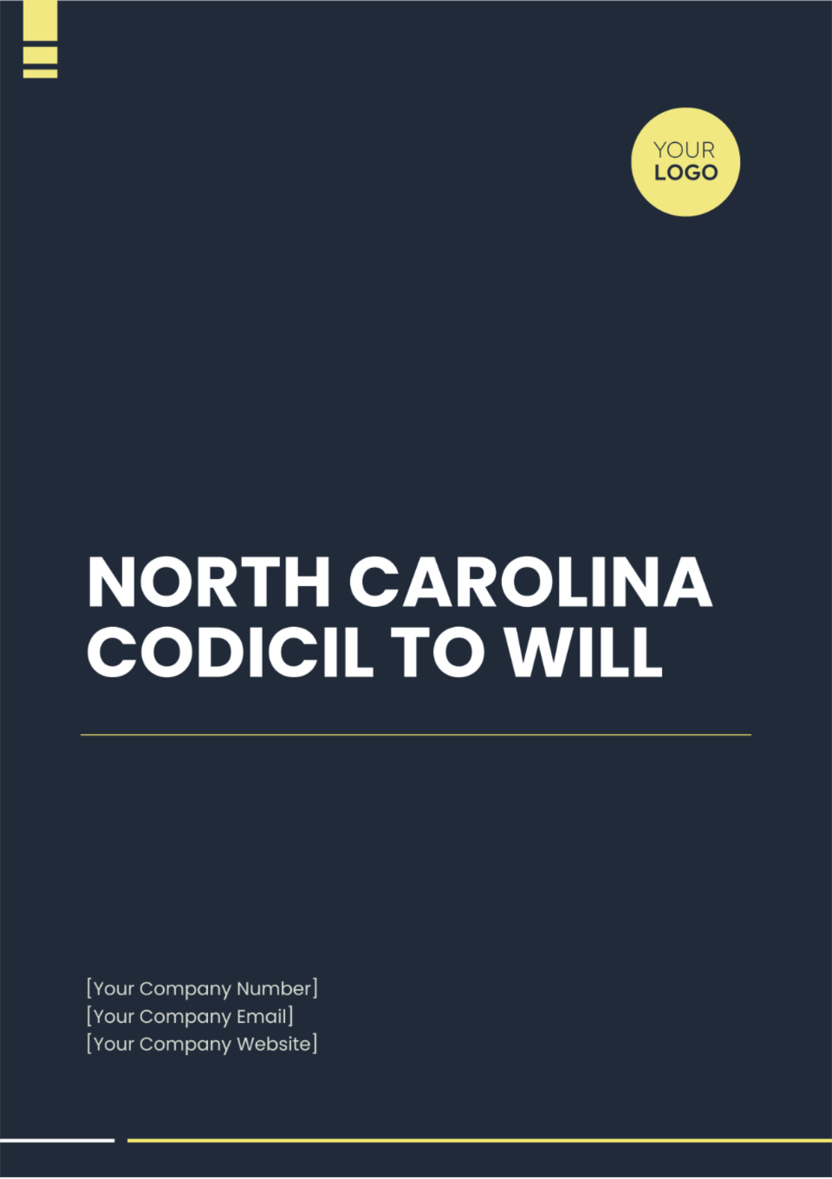 North Carolina Codicil to Will Template