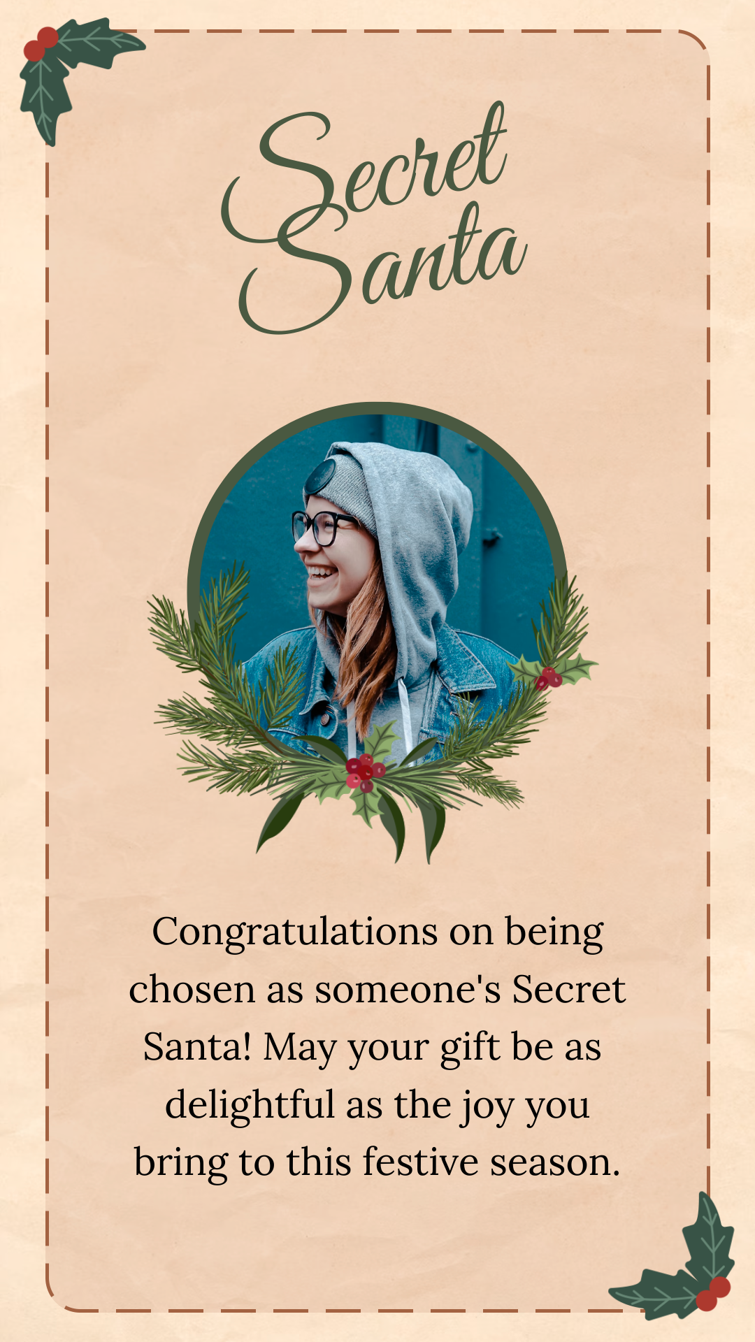 Free Secret Santa Congratulations Gift Card
