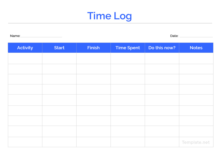 Time Log Template in Microsoft Word | Template.net