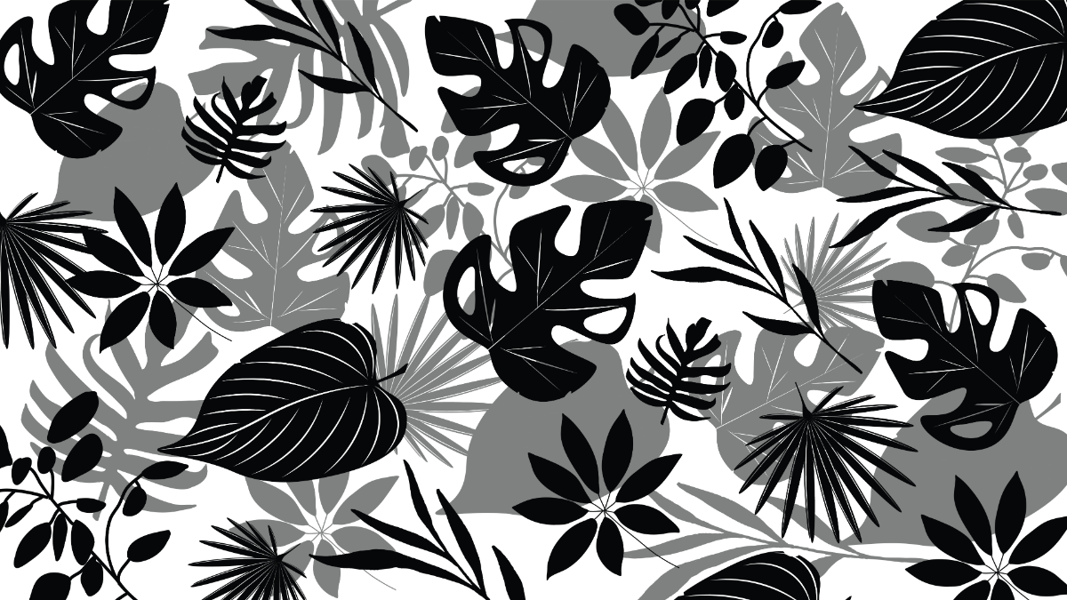  Black and White Leaves Background
