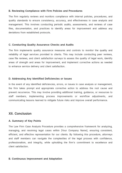 Free Law Firm Case Analysis Procedure Template to Edit Online