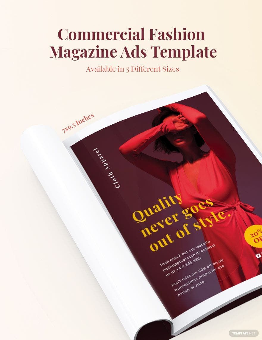 Commercial Fashion Magazine Ads Template