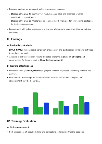 Free Weekly Training Report Template to Edit Online