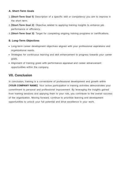 Free Weekly Training Report Template to Edit Online