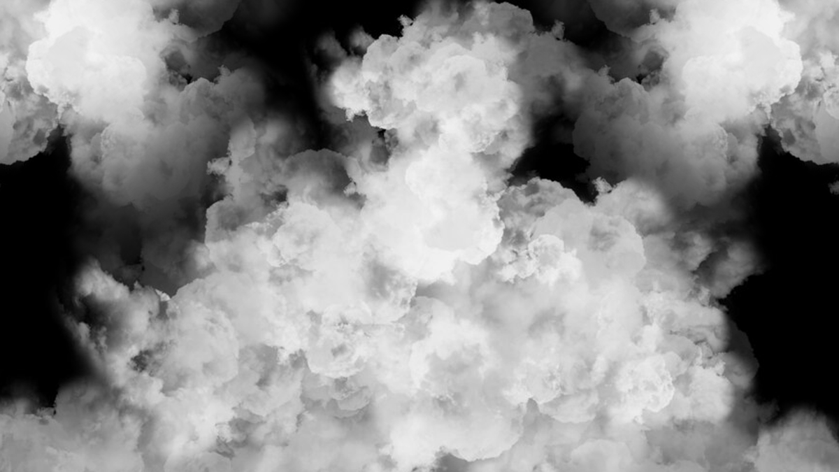 White Smoke Cloud Black Background