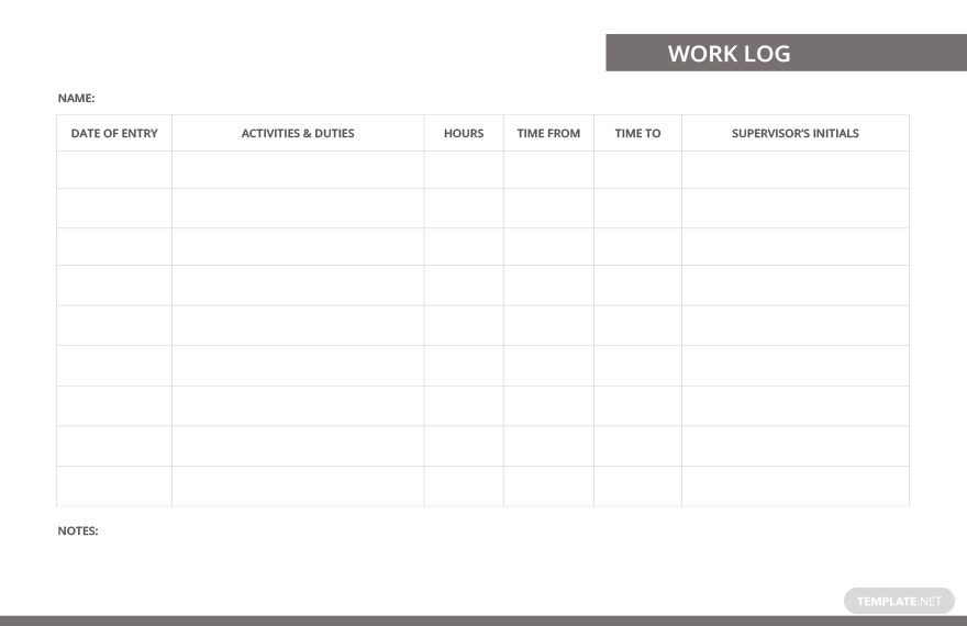 Work Log Template in Pages, Word, Google Docs - Download | Template.net