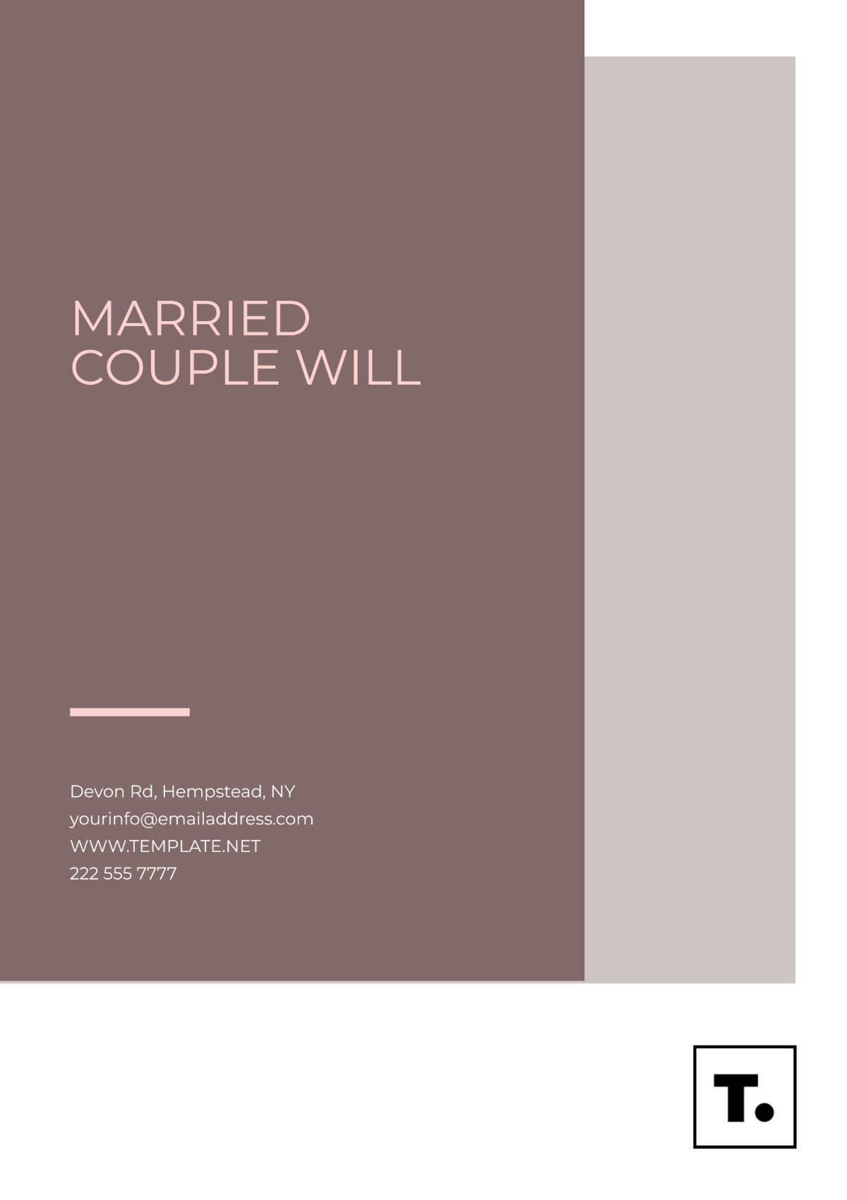 Married Couple Will Template - Edit Online & Download