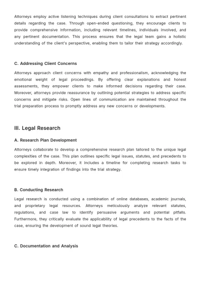 Free Law Firm Trial Preparation Procedure Template to Edit Online