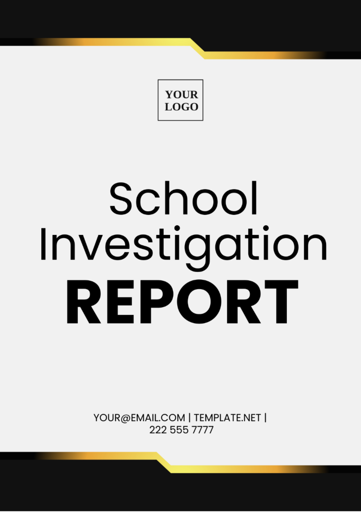 School Investigation Report Template