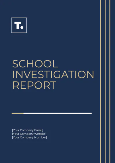 Free School Investigation Report Template to Edit Online