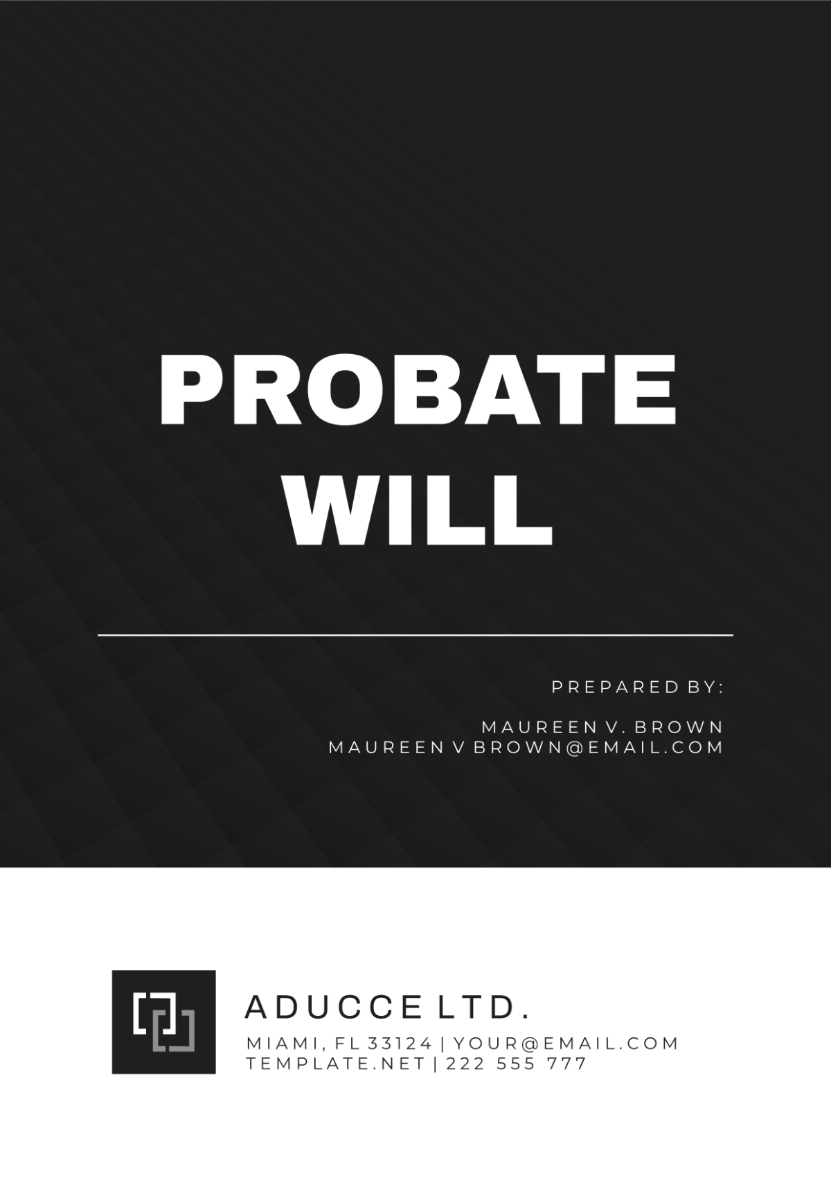 Probate Will Template