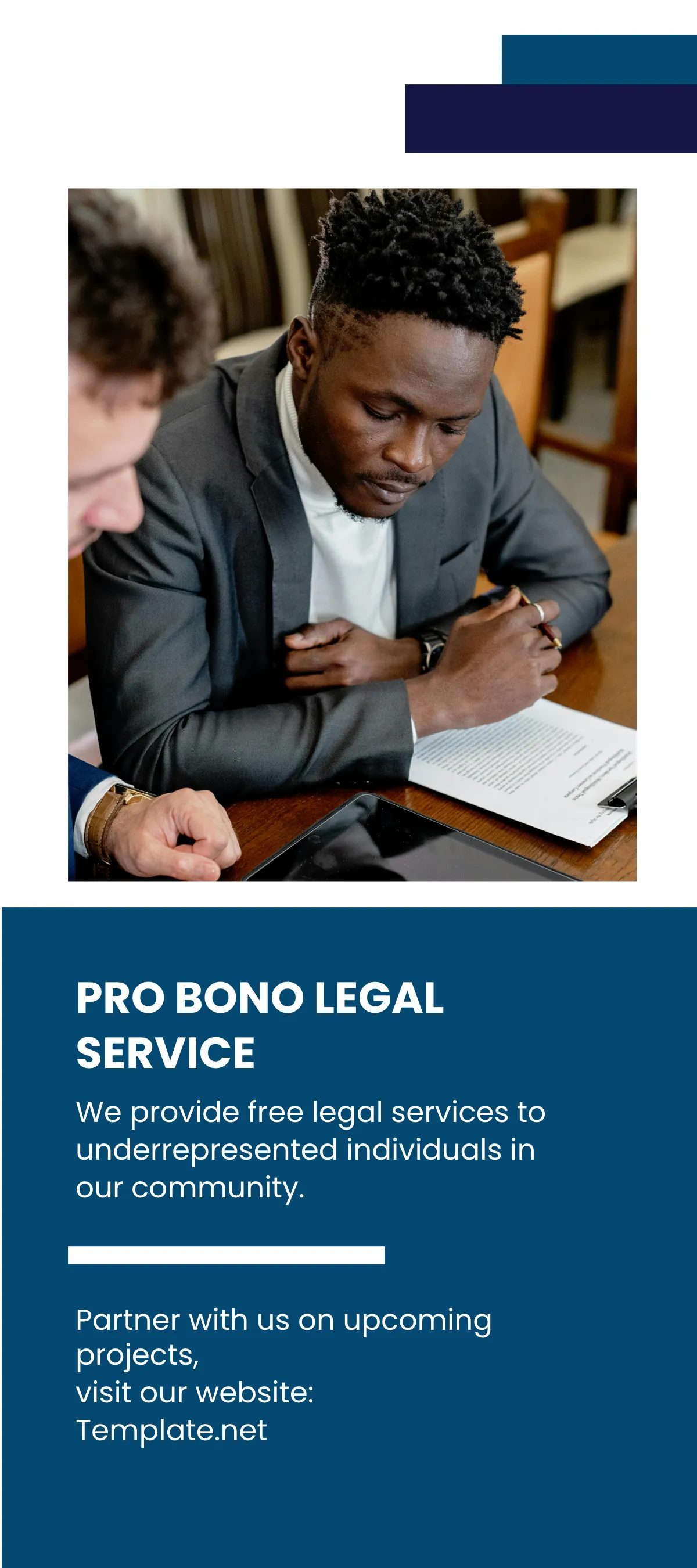 Free Law Firm Community Involvement Rack Card Template to Edit Online