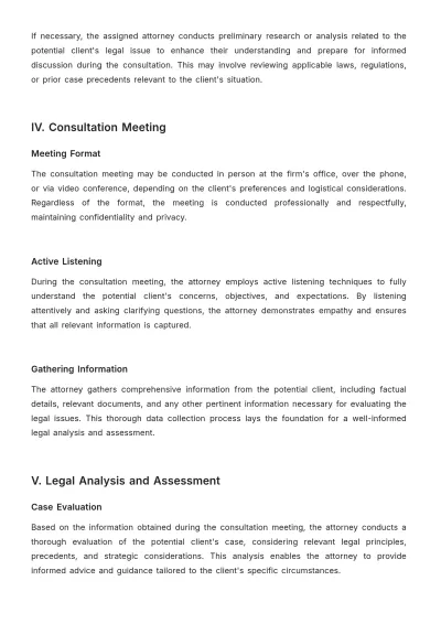 Free Law Firm Client Consultation Procedure Template to Edit Online