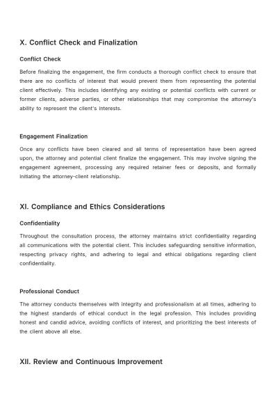 Free Law Firm Client Consultation Procedure Template to Edit Online