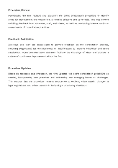 Free Law Firm Client Consultation Procedure Template to Edit Online