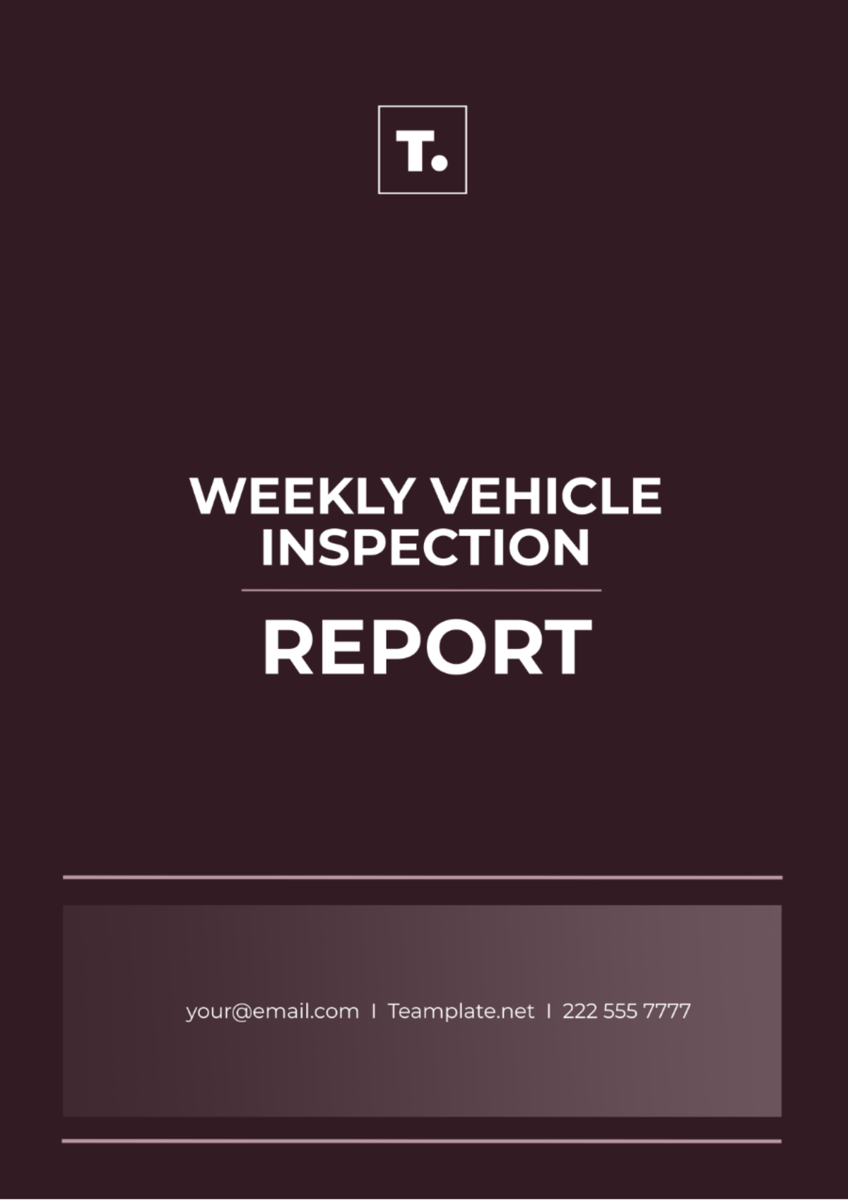 Weekly Vehicle Inspection Report Template