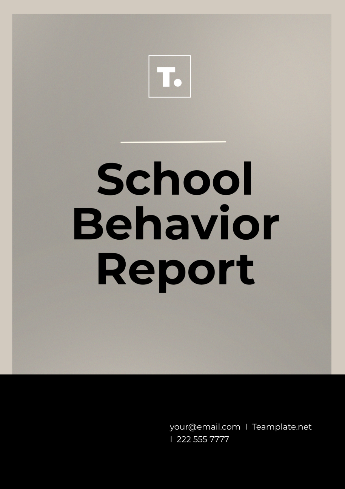 School Behavior Report Template