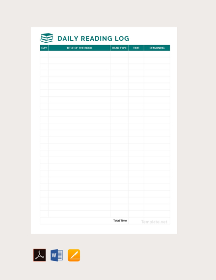 Reading Log Template Free from images.template.net