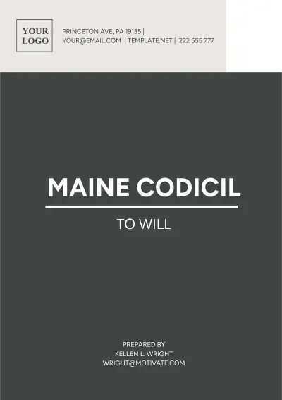 Free Maine Codicil to Will Template to Edit Online