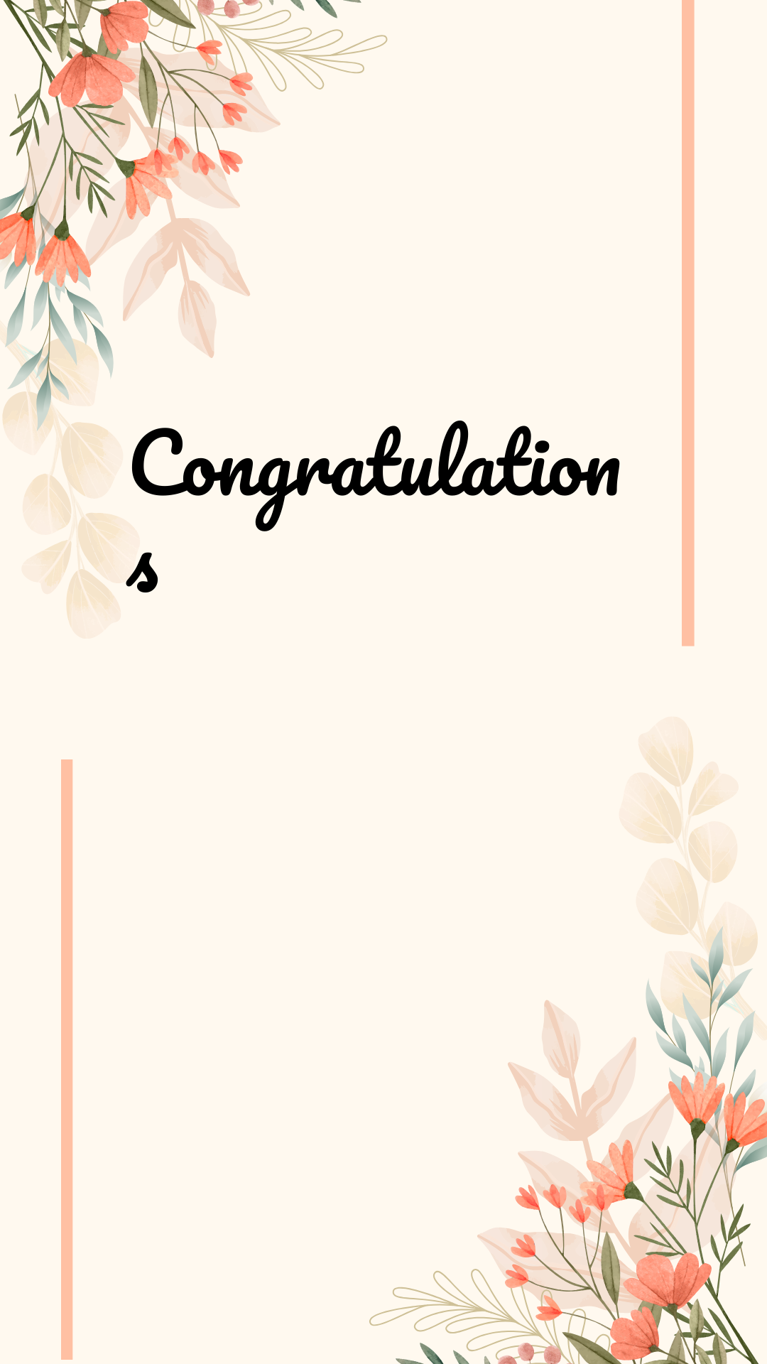 Free Floral Congratulations Card Template