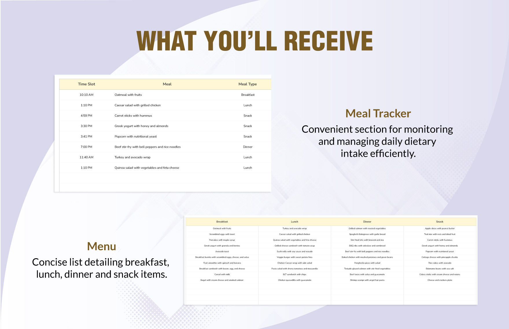 Aesthetic Meal Plan Template