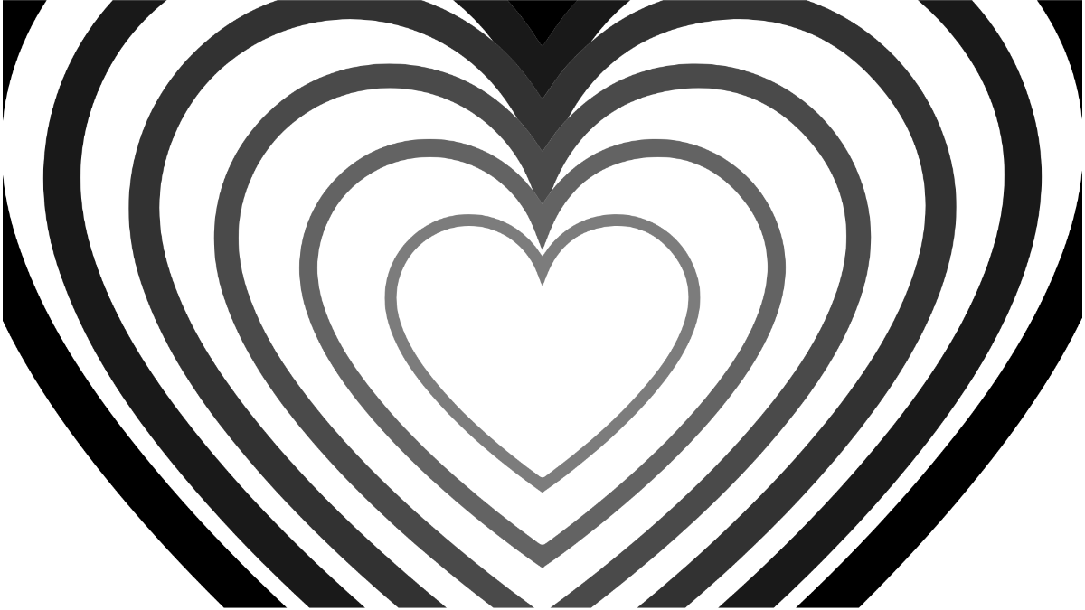 black heart with white background
