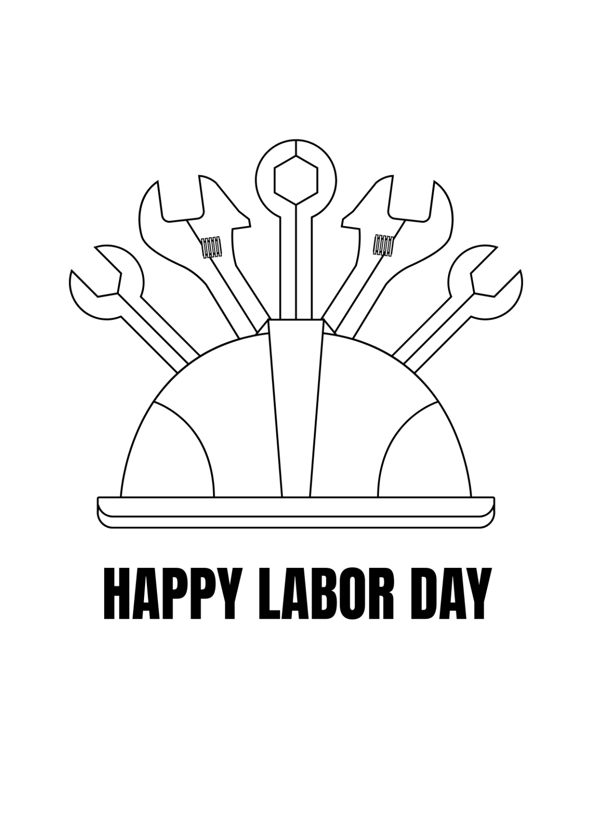 Labour day Drawing Template
