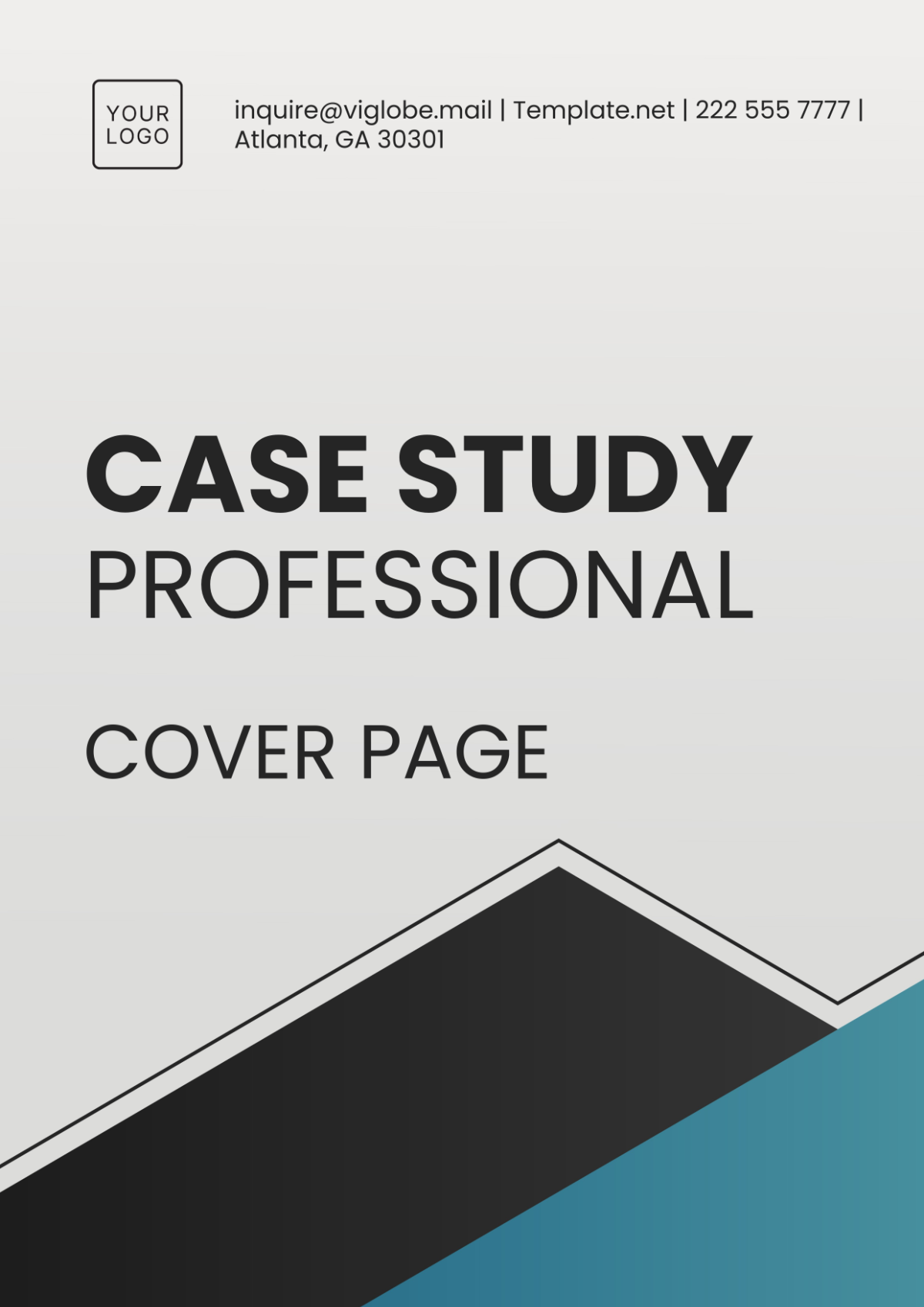 Case Study Professional Cover Page Template - Edit Online & Download