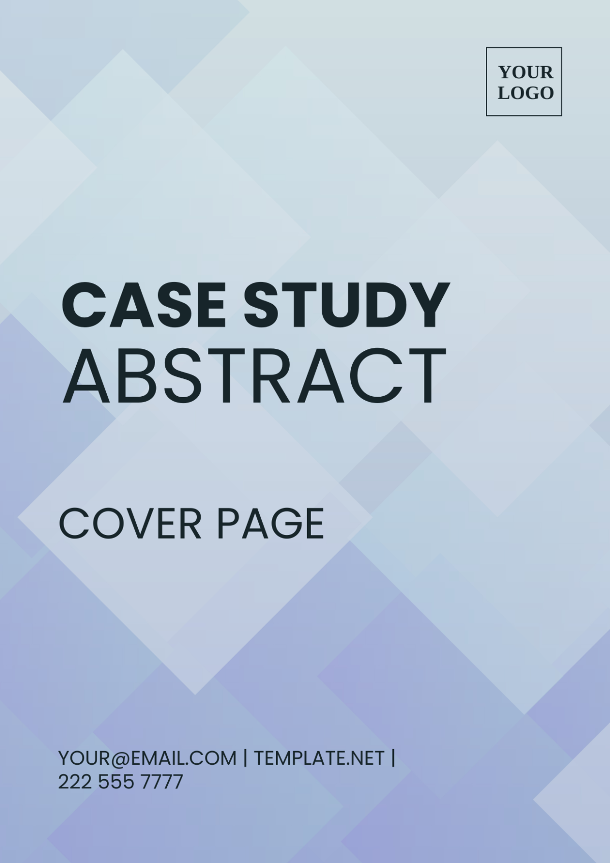 Case Study Abstract Cover Page Template