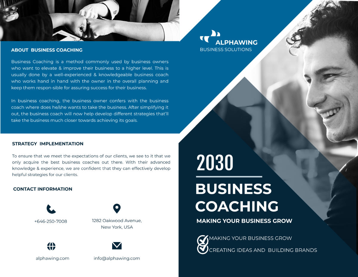 Business coach brochure