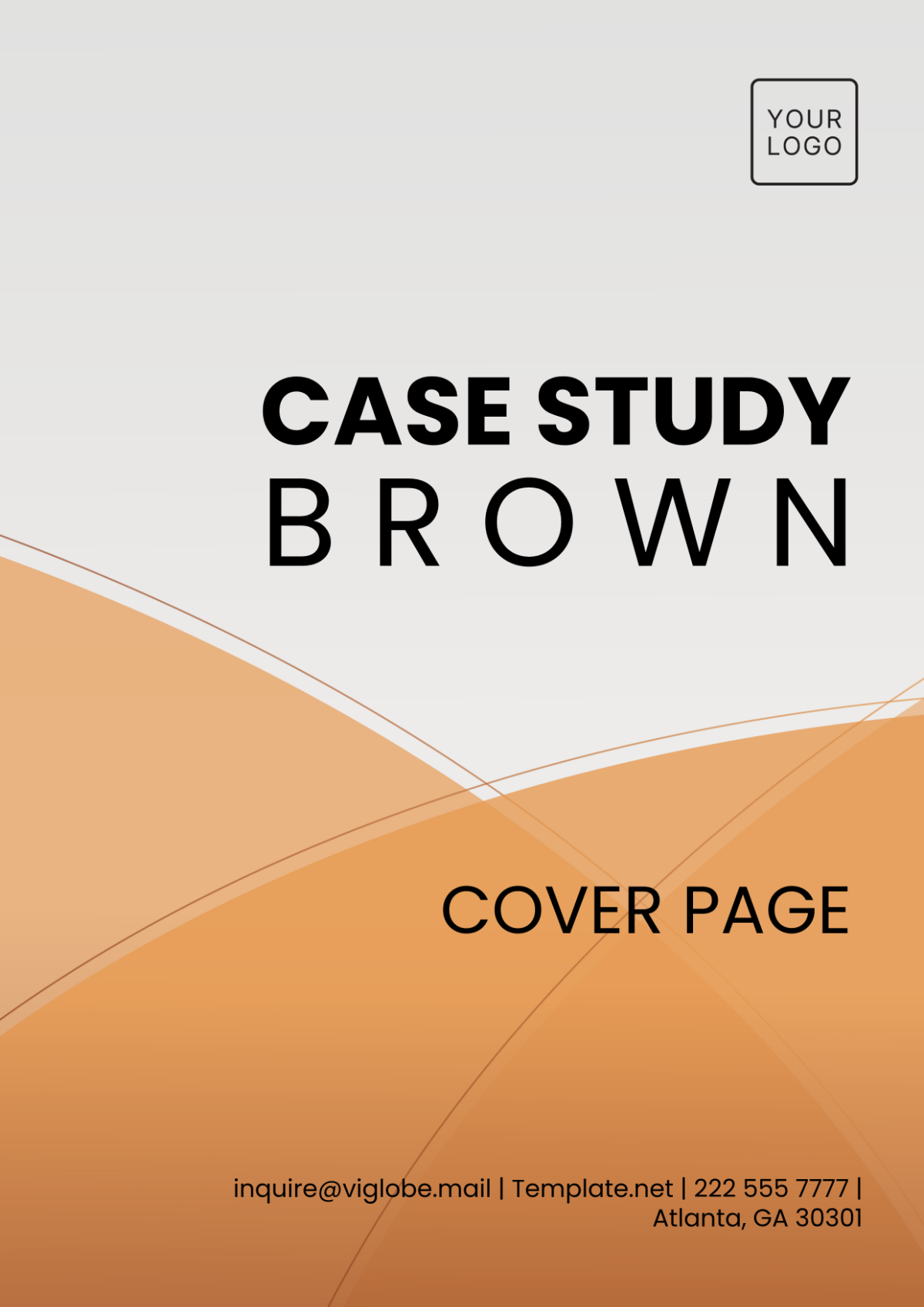 Case Study Brown Cover Page Template - Edit Online & Download