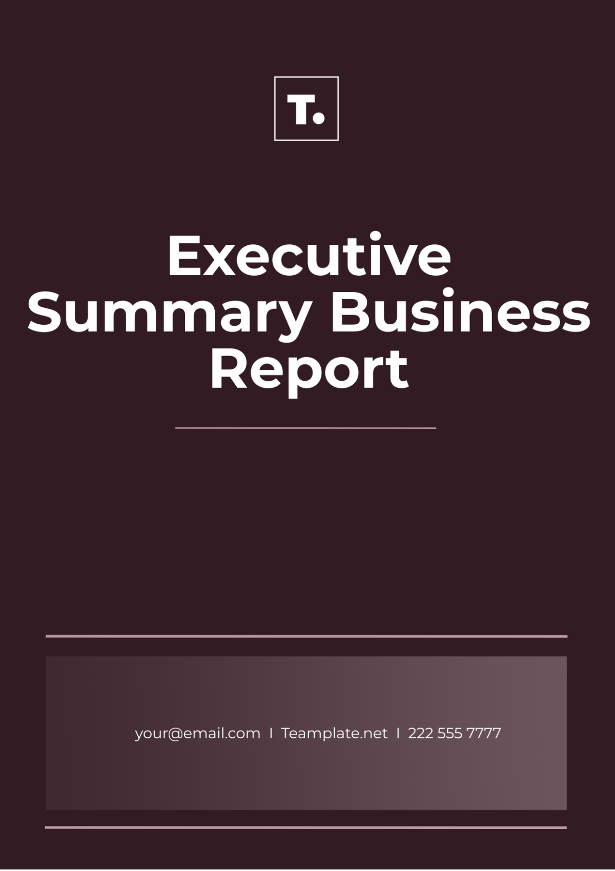 Executive Summary Business Report Template