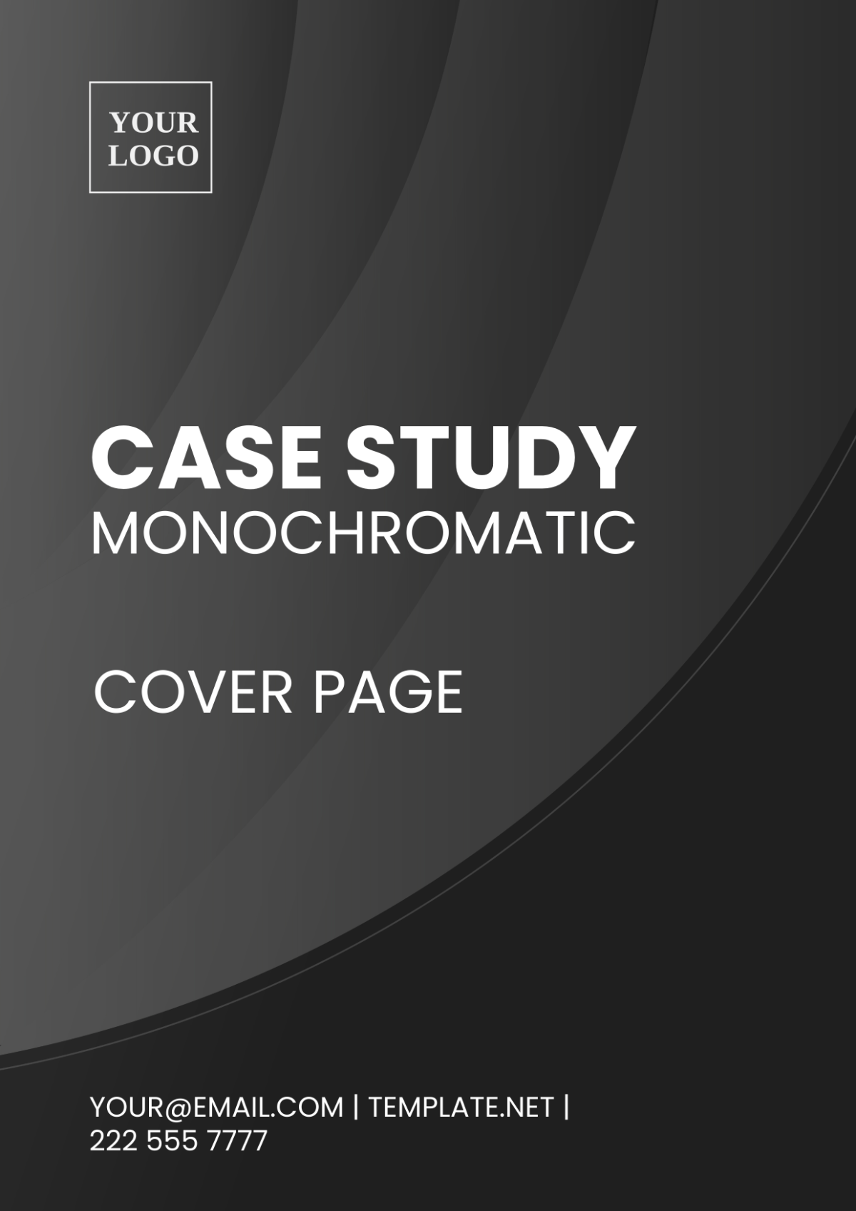 Case Study Monochromatic Cover Page Template