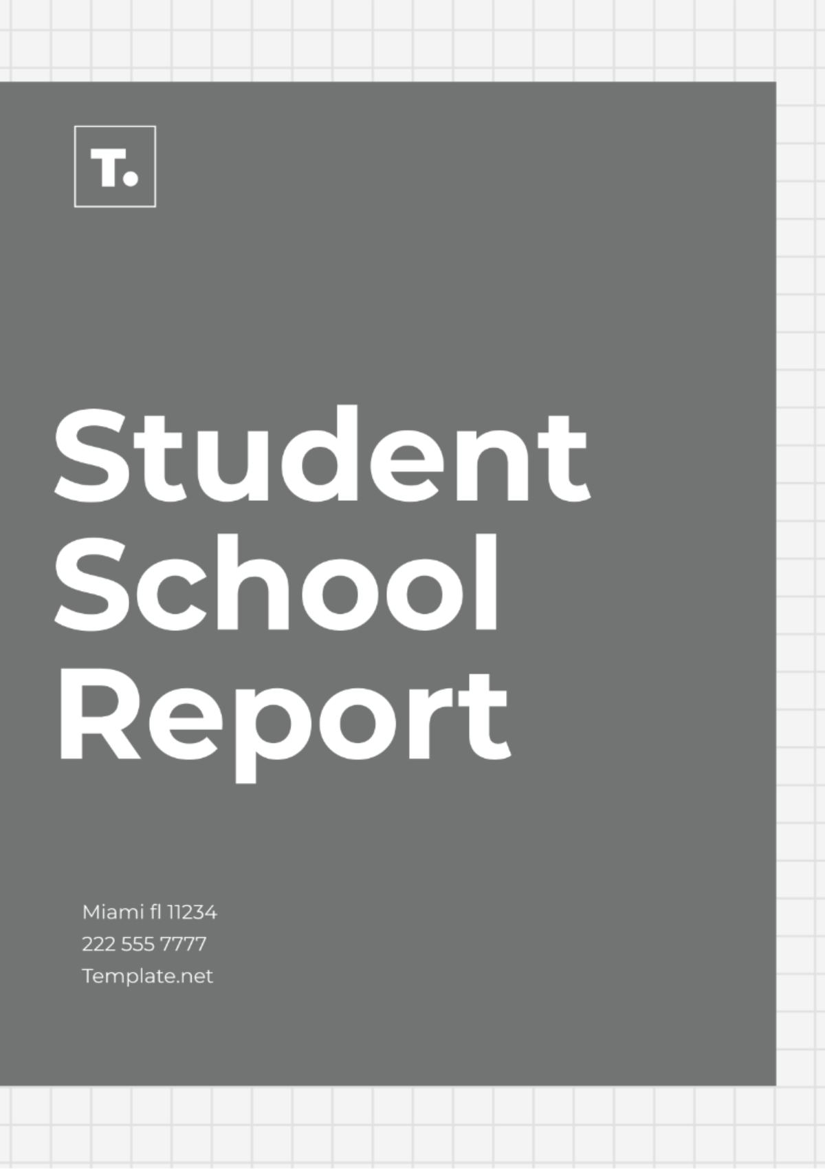 Student School Report Template