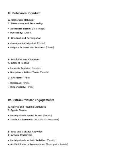 Free Student School Report Template to Edit Online