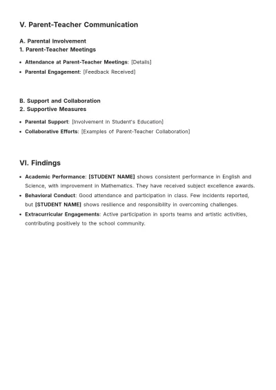 Free Student School Report Template to Edit Online