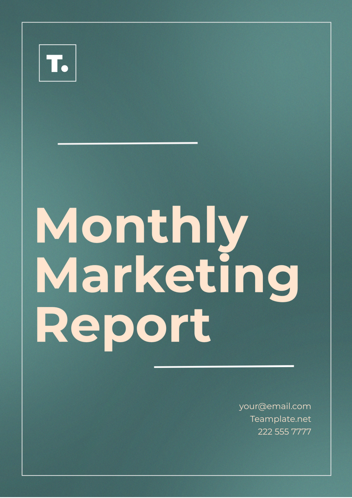 Monthly Marketing Report Template