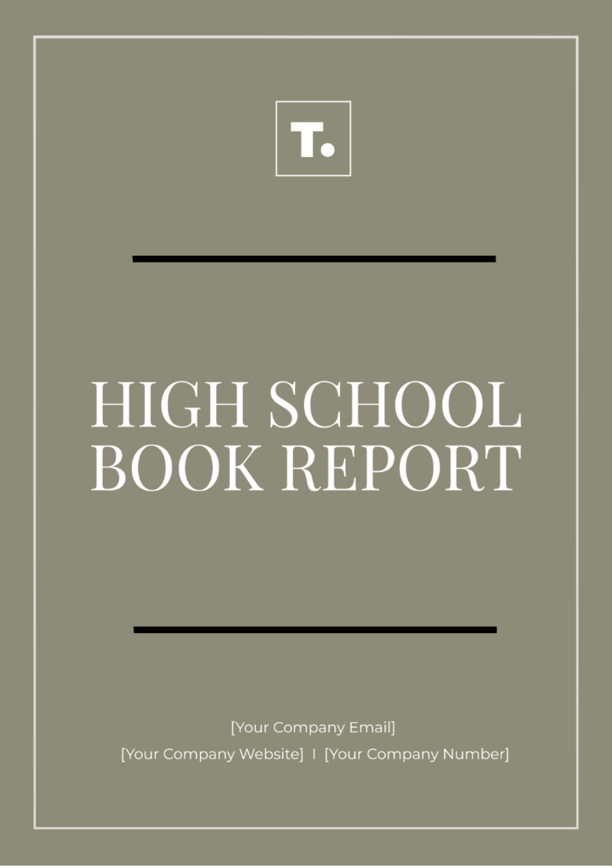 Free High School Book Report Template