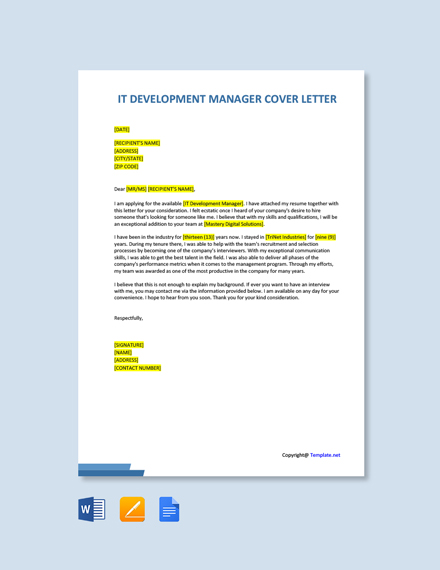 international business development manager cover letter