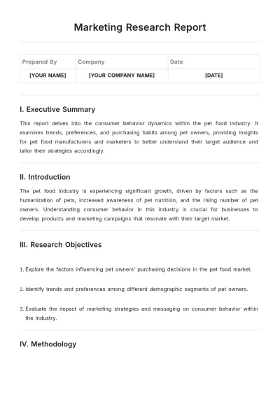 Free Marketing Research Report Template to Edit Online