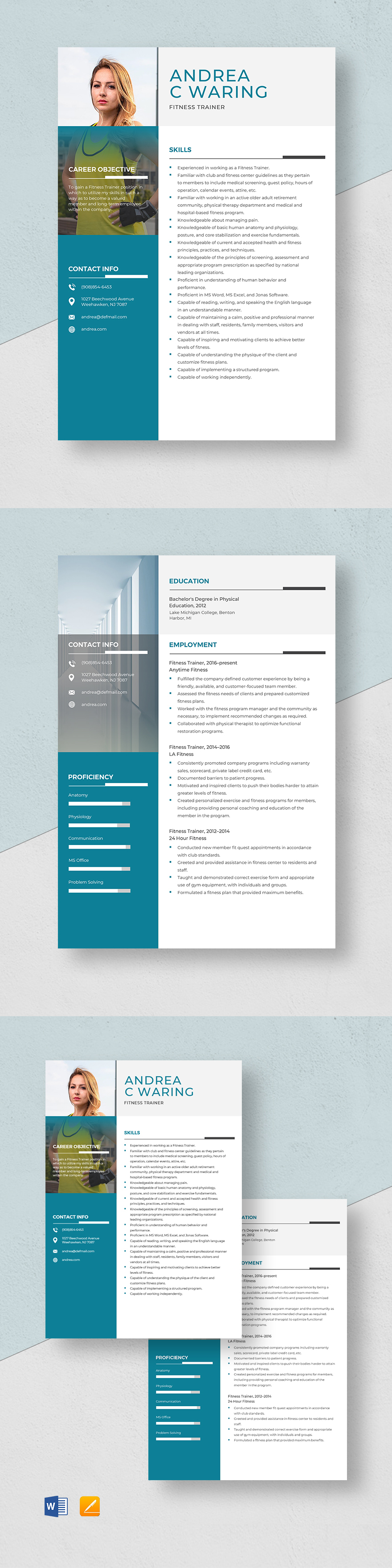 Fitness Trainer Resume Template - Fitness Trainer Resume Template 1 