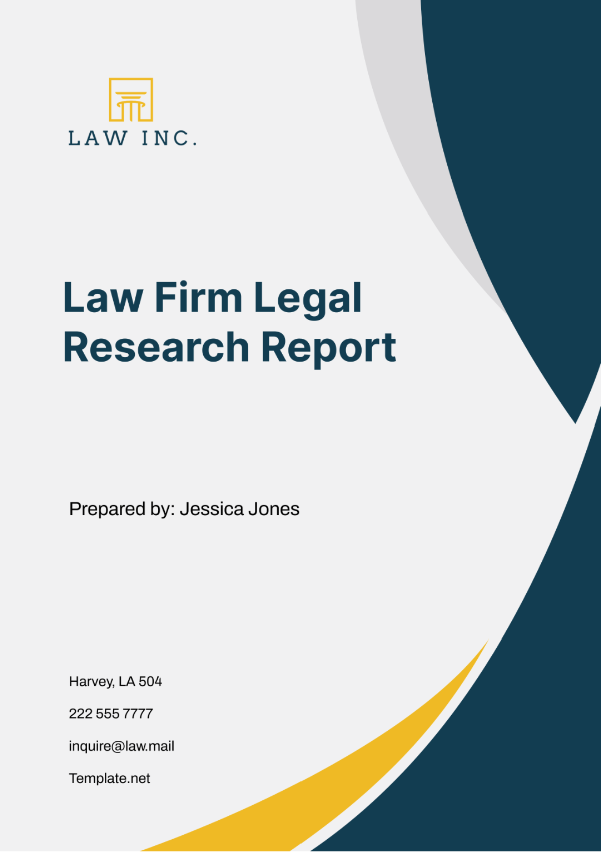 Law Firm Legal Research Report Template - Edit Online & Download